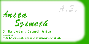 anita szimeth business card